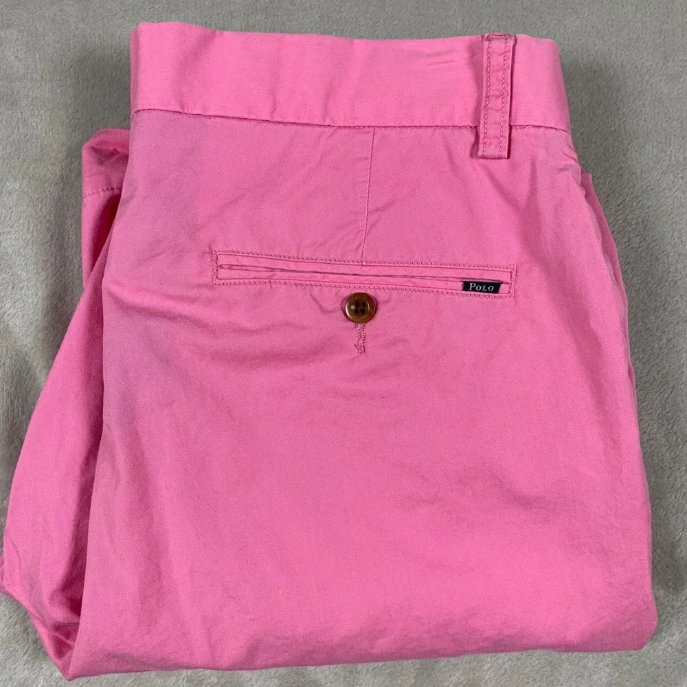 Polo Ralph Lauren Shorts Mens 33 Pink Classic Fit Pima Cotton Chino Flat Front